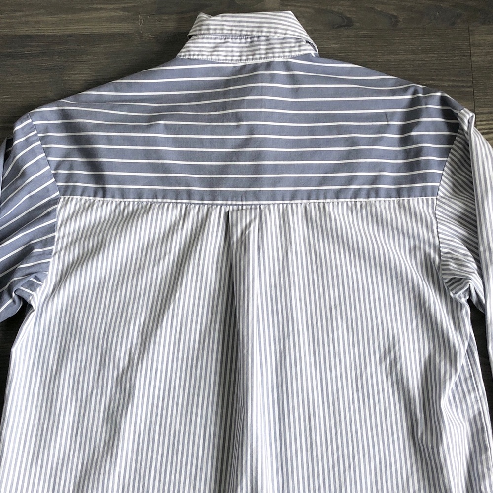 New Abercrombie and Fitch Womens Oversized Poplin Colorblock Shirt Stripe - Picture 9 of 15